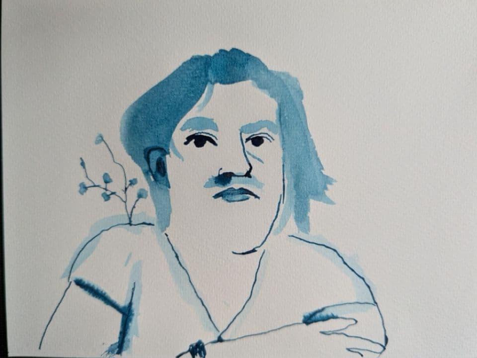 008=L’écrivain, encre acrylique, petit format, 2026_The writer, acrylic ink, small format, 2026.jpg