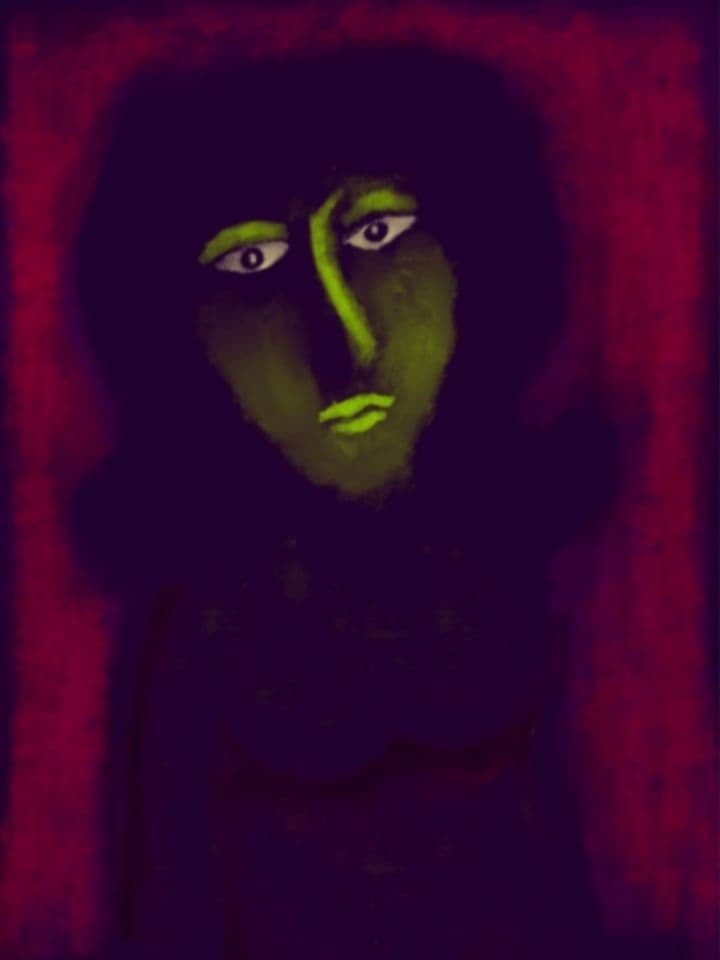 010=La robe verte, IPad, 30:40cm, 2021_Green dress, IPad, 30:40cm, 2021.jpg